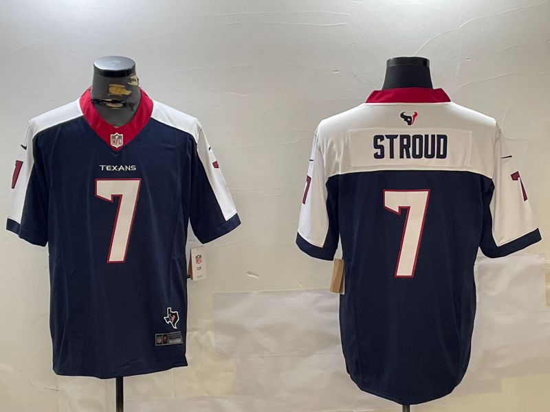 Men Houston Texans #7 Stroud Blue 2024 Nike Limited NFL Jersey style 1->kansas city royals->MLB Jersey